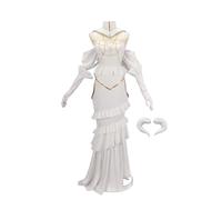 Jiumaocleu Albedo - Set completo per travestimento da donna, per cosplay, anime, colore: bianco, guanti, copricapo, ruolo di Halloween, cosplay