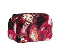 Jiumaocleu Astuccio con motivo anime Kimetsu no Yaiba - Kamado Nezuko/Kamado Tanjiro, 21 x 7,5 x 10 cm, grande capacità, doppio strato, con cerniera, per ragazzi e ragazze, Tipo 2, 21*7.5*10cm