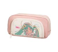 Jiumaocleu Astuccio per penne a tema anime Miku, astuccio per penne Miku, astuccio per cancelleria di grande capacità, astuccio per cancelleria con cerniera, per studenti, Miku 24, 20cm*5cm*10cm