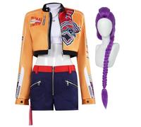Jiumaocleu Costume da Rumi, per cosplay, anime Rumi, con parrucca, uniforme per giochi di ruolo, set completo, per feste di Halloween, carnevale, uniforme da donna