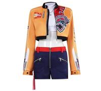 Jiumaocleu Costume da Rumi, per cosplay, anime Rumi, con parrucca, uniforme per giochi di ruolo, set completo, per feste di Halloween, carnevale, uniforme da donna