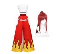 Jiumaocleu Fairy Tail Erza Scarlet Cosplay Costume con parrucca, anime gioco di ruolo, set completo di abbigliamento con accessori per feste