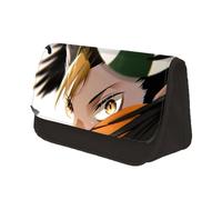 Jiumaocleu Haikyu - Astuccio per matite, con stampa anime, con occhi di ruolo, grande capacità, con cerniera, organizer per studenti, per il rientro a scuola, Yu Nishinoya, 22×7.5×13cm, Astuccio