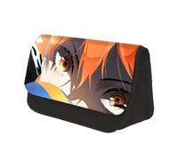 Jiumaocleu Haikyu - Astuccio per matite, con stampa anime, con occhi di ruolo, grande capacità, con cerniera, organizer per studenti, per il rientro a scuola, Shoyo Hinata, 22×7.5×13cm, Astuccio