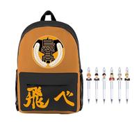 Jiumaocleu Haikyu - Zaino con 6 penne gel, zaino anime e penna a sfera da 0,5 mm, motivo: film "Battle at the Garbage Dump", zaino in tela per studenti, Tipo 6., M