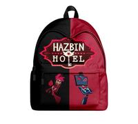 Jiumaocleu Hazbin Hotel Zaino per bambini, motivo: anime Alastor e Angel Dust, con stampa di polvere di alta qualità, in tela, per studenti, Tipo 1, 30x17x40cm