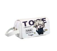 Jiumaocleu JJK - Astuccio portapenne per ragazzi e ragazze, motivo anime Geto Suguru Gojo Satoru a doppio strato, per studenti 20 x 8 x 10 cm, Bianco 4, 20*8*10cm, Astuccio