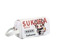 Jiumaocleu JJK - Astuccio portapenne per ragazzi e ragazze, motivo anime Geto Suguru Gojo Satoru a doppio strato, per studenti 20 x 8 x 10 cm, Bianco 9, 20*8*10cm, Astuccio