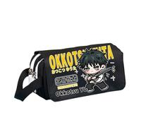 Jiumaocleu JJK - Astuccio portapenne per ragazzi e ragazze, motivo anime Geto Suguru Gojo Satoru a doppio strato, per studenti 20 x 8 x 10 cm, Nero 1, 20*8*10cm, Astuccio