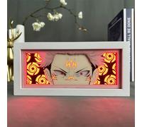 Jiumaocleu JJK Gojo Satoru Paper Cut Light Box Fushiguro Megumi 3D Shadow Box Frame LED Lampada Notturna 16 Colori Cangianti per la Decorazione della Camera da Letto