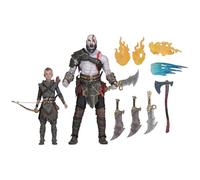 Jiumaocleu Kratos e Atreus Action Figure - Gioco Kratos Padre e figlio Atreus Figura natalizia articolazioni mobili con accessori Personaggi in PVC Collezione di modelli per fan degli anime, 18 cm