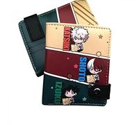 Jiumaocleu MHA Portafoglio Anime PU Leather Wallet, 3D Midoriya Izuku, Todoroki Shouto, Bakugō Katsuki Stampa Portafoglio per Adolescenti Ragazzi Ragazze Fan Girfts