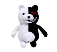 Jiumaocleu Monokuma Bambole Figura Bianco e Nero Figura Monomi-chan Rosa Ripieno PP Cotone Cuscino Peloso Decorazione di Natale Decorazione della Casa Ornamento 30CM