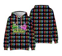 Jiumaocleu My Singing Monsters - Felpa con cappuccio con stampa di videogiochi anime, a maniche lunghe, con coulisse e tasca frontale, unisex, per bambini e ragazzi
