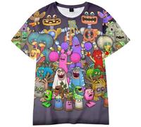 Jiumaocleu My Singing Monsters - Maglietta estiva unisex a maniche corte, traspirante, per bambini e adulti