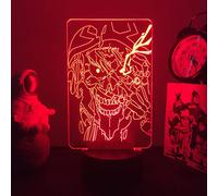 Jiumaocleu Overlord 3D Illusion Lamp, Albedo Night Light Ooal Gown 3D Atmosfera Lampada con Touch & Telecomando 7 Colori USB Lampada da Tavolo Bambini Sonno Luce