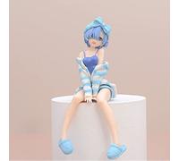 Jiumaocleu Rem e Ram Figura Statua Noodle Stopper Figura Modello Remu e Ramu Posizione Seduta Scultura Decorazione Desktop Regalo di Natale di Compleanno per Ragazzi Ragazze