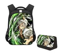 Jiumaocleu Set di 2 zaini a tema anime Kamado Tanjiro, con stampa di Hashibira Inosuke/Agatsuma Zen'itsu, borsa per la scuola, per studenti, Shinazugawa Sanemi, M