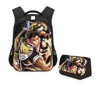 Jiumaocleu Set di 2 zaini a tema anime Kamado Tanjiro, con stampa di Hashibira Inosuke/Agatsuma Zen'itsu, borsa per la scuola, per studenti, Himejima Gyomei, M