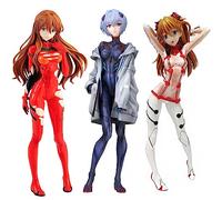 Jiumaocleu Set di 3 Figurine Anime, Figura di Ayanami Rei, Statuetta di Asuka Langley Soryu, Modello Giocattolo in PVC Fatto a Mano, Collezionabile, Decorazione da Tavolo, Regalo per i Fan