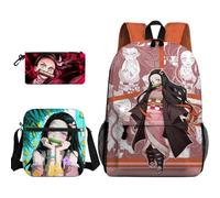 Jiumaocleu Set di 3 zainetti a tema anime Rengoku Kyoujurou, astuccio per matite e matite, borsa a tracolla Kanroji Mitsuri, stampa 3D, per bambini e ragazzi, Tipo 2, Zaino casual