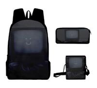Jiumaocleu Set di tre pezzi con zaino con fotocamera anime, astuccio + borsa a tracolla + zaino, stampa 3D cartone animato, borsa di cancelleria per bambini e ragazzi, Tipo 9, Zaino casual