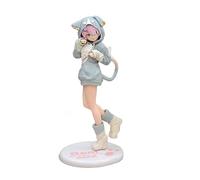 Jiumaocleu Statua di figura RAM - 20 cm Ramu Figura Modello Orecchio di gatto Cameriera Ver Anime Figurine Scultura Giocattoli Fetish Da Collezione Handmade Decorazione Desktop per i fan