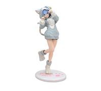 Jiumaocleu Statua di figura REM - 20 cm Remu Figura modello Orecchio di gatto cameriera Ver Anime Figurine scultura giocattoli fatti a mano da collezione decorazione desktop per i fan