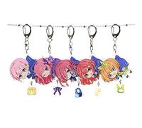 Jiumaocleu The Quintessential Quintuplets portachiavi, 5pcs Anime portachiavi con Nakano Ichika Nino Miku Yotsuba Itsuki Figura portachiavi per ragazzi e ragazze Regali di Natale