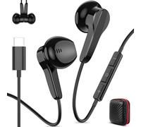 Jiunai Auricolari USB C con microfono magnetico tipo C Wired Cuffie semi intrauricolari con controllo del volume HiFi Sound Noise Isolated Auricolare per iPhone 17 16 15 Galaxy S26 S25 Ultra per iPad