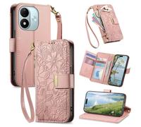 JIUNINE Cover a Libro in Pelle per XIAOMI Redmi Note 17 Pro 5G, Rosa