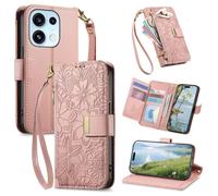 JIUNINE Cover a Libro per OPPO Reno16 5G / Reno16 Pro 5G, Rosa