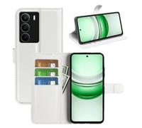 JIUNINE Cover per Realme C71, Custodia Portafoglio Libro in Pelle Sintetica Antiurto Cover Flip Case con [Carta Fessura] [Supporto Stand] [Fibbia Magnetica], Bianco