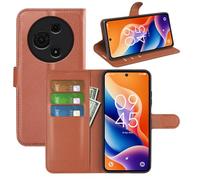 JIUNINE Cover per TCL 60 SE/TCL 605, Custodia Portafoglio Libro in Pelle Sintetica Antiurto Cover Flip Case con [Carta Fessura] [Supporto Stand] [Fibbia Magnetica], Marrone