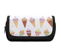 JiuPopular Astuccio a doppio strato, borsa colorata per gelateria utilizzata come astuccio per ufficio e scuola, borsa da viaggio d'affari o piccola scatola degli attrezzi, borsa per il trucco per