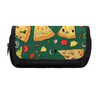JiuPopular Astuccio a doppio strato, deliziosa borsa per cancelleria da pizza utilizzata come astuccio per ufficio e scuola, borsa da viaggio d'affari o piccola cassetta degli attrezzi, borsa per il