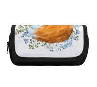 JiuPopular Astuccio a doppio strato, motivo volpi acquerellabili, utilizzabile come astuccio per ufficio e scuola, borsa da viaggio d'affari o piccola cassetta degli attrezzi, borsa per trucchi per