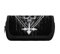 JiuPopular Astuccio a doppio strato, SatanicStationery Bag utilizzato come astuccio per ufficio e scuola, borsa da viaggio d'affari o piccola cassetta degli attrezzi, borsa per il trucco per ragazze