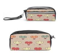 JiuPopular Astuccio in pelle, con gufo e palloncino; astuccio per cancelleria utilizzato come astuccio per ufficio e scuola, borsa da viaggio d'affari o piccola cassetta degli attrezzi, borsa per il