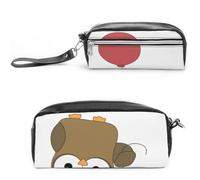 JiuPopular Astuccio in pelle, con gufo e palloncino; astuccio per cancelleria utilizzato come astuccio per ufficio e scuola, borsa da viaggio d'affari o piccola cassetta degli attrezzi, borsa per il