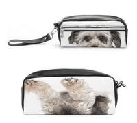 JiuPopular Astuccio in pelle, grazioso astuccio per cancelleria con Yorkshire Terrier, utilizzabile come astuccio per ufficio e scuola, borsa da viaggio d'affari o piccola cassetta degli attrezzi