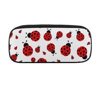 JiuPopular Astuccio in poliuretano, motivo coccinelle infinito maculato, astuccio per cancelleria utilizzato come astuccio per ufficio e scuola, borsa da viaggio d'affari o piccola cassetta degli