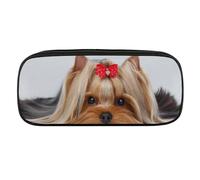 JiuPopular Astuccio in poliuretano, Yorkshire Terrier, astuccio per cancelleria utilizzato come astuccio per ufficio e scuola, borsa da viaggio d'affari o piccola cassetta degli attrezzi, borsa per il