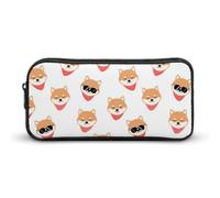 JiuPopular Astuccio per matite, bello Shiba Lnu DogStationery Bag usato come astuccio per ufficio e scuola, borsa da viaggio d'affari o piccola cassetta degli attrezzi, borsa per il trucco per ragazze