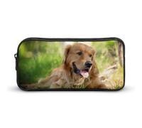 JiuPopular Astuccio per matite, cane Golden RetrieverBorsa per cancelleria utilizzata come astuccio per ufficio e scuola, borsa da viaggio d'affari o piccola scatola degli attrezzi, borsa per il