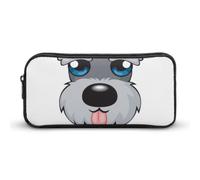 JiuPopular Astuccio per matite, coccinella verde paesaggistica, borsa da viaggio d'affari o piccola cassetta degli attrezzi, borsa per il trucco per ragazze, Simpatico cane Schnauzer., 22*12*5cm
