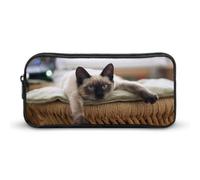 JiuPopular Astuccio per matite, gatto tailandese siamese mandalaAstuccio per cancelleria utilizzato come astuccio per ufficio e scuola, borsa da viaggio d'affari o piccola cassetta degli attrezzi