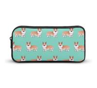 JiuPopular Astuccio per matite, simpatico Corgi Pet e tè al latte, borsa da cancelleria utilizzata come astuccio per ufficio e scuola, borsa da viaggio d'affari o piccola scatola degli attrezzi, borsa