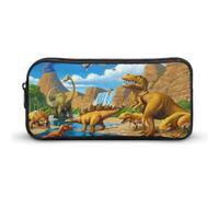 JiuPopular Astuccio per matite, torte e teiere, borsa per cancelleria, borsa da viaggio d'affari o piccola cassetta degli attrezzi, borsa per il trucco per ragazze, Carnivori Dinosauri, 22*12*5cm