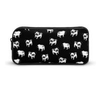 JiuPopular Astuccio portamatite, astuccio per cancelleria con cane carlino, per ufficio e scuola, borsa da viaggio d'affari o piccola cassetta degli attrezzi, borsa per il trucco per ragazze